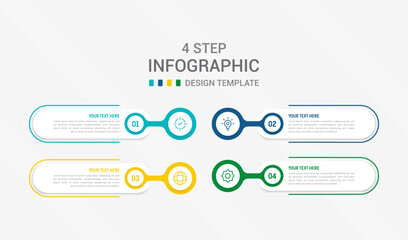 Four Step Infographic element design Vector template for presentation. process diagram and presentations step, workflow layout, banner, flow chart, info graphic vector illustration.