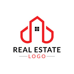 Housing company logo, Construcktion logo, Build house logo with line art simple and elegant. Creative real estate logo and business card template. 