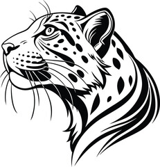 Bold Black and White Symmetrical Design with Intricate Details