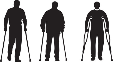  man and crutches icon