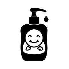 Illustration of a bottle of children's soap with a drop shape