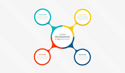 Four Step Infographic element design Vector template for presentation. process diagram and presentations step, workflow layout, banner, flow chart, info graphic vector illustration.
