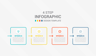Four Step Infographic element design Vector template for presentation. process diagram and presentations step, workflow layout, banner, flow chart, info graphic vector illustration.