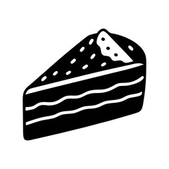 Stylized Vector Illustration of a Slice of Layered Chocolate Cake with Frosting