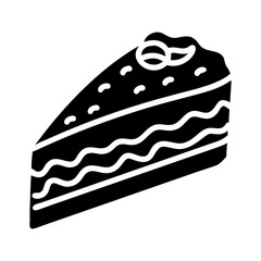 Delicious cake slice icon, vector, tempting bakery item, dessert treat