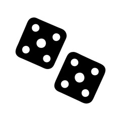 Two black dice showing five and three spots representing chance