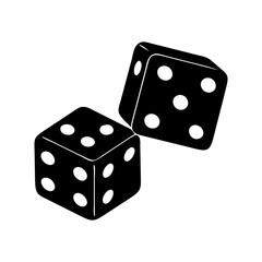 A Pair of Dice Tumbled Against a White Background, Ready for a Roll