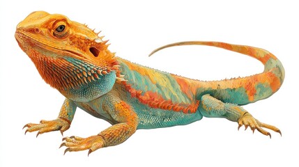 Fototapeta premium Vibrant lizard, detailed view