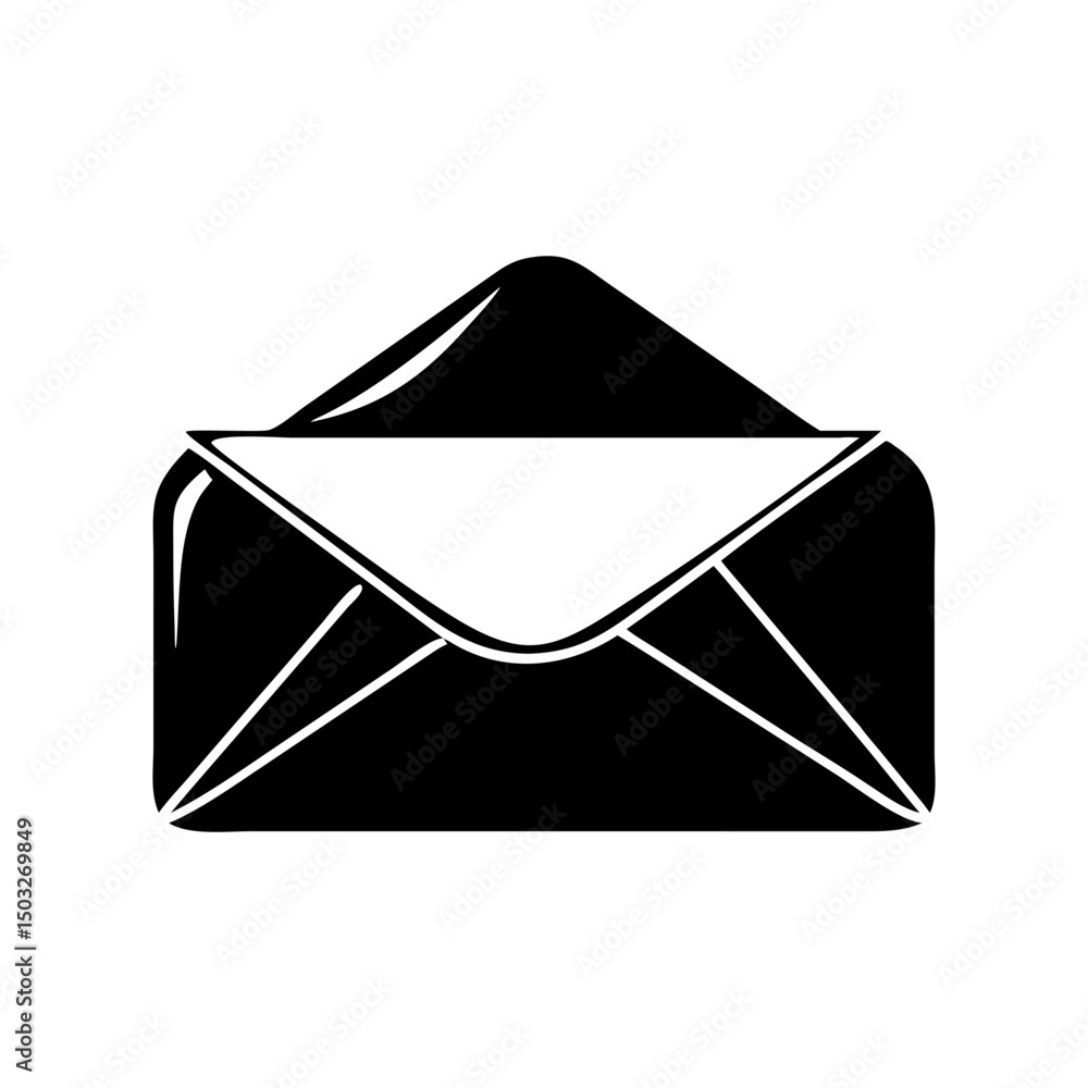 Aufkleber simple and clean open envelope icon for notifications and communication purposes