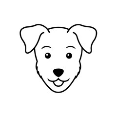 Vector illustration of cute Dog line art illustration