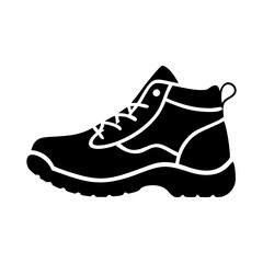 Detailed silhouette of a hiking boot suitable for outdoor adventures