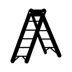 Isolated black ladder illustration on a white background providing access