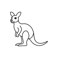 Vector illustration of cute Kangaroo line art