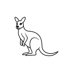 Vector illustration of cute Kangaroo line art