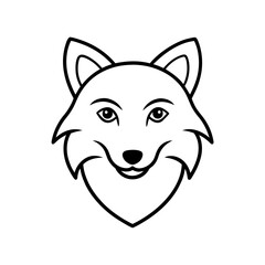 Naklejka premium Vector illustration of cute Wolf line art illustration