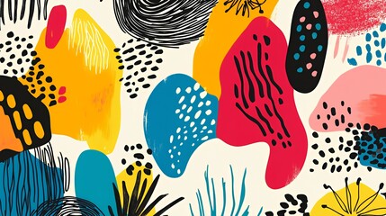 Abstract Colorful Shapes Pattern Design Art