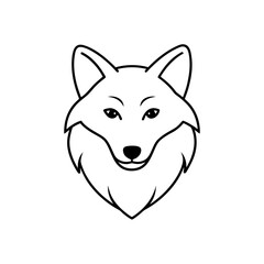 Vector illustration of cute Wolf line art illustration