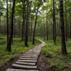 Obraz premium tranquil forest path