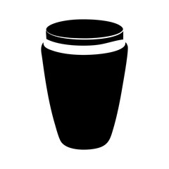 Silhouette of a Conical Drum with Two Bands in Black and White