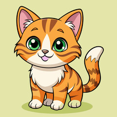 cute vector cartoon cat