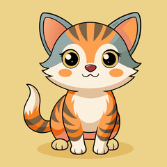 cute vector cartoon cat