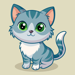 cute vector cartoon cat