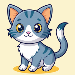 cute vector cartoon cat