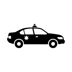 Side View of a Black and White Sheriff Car Silhouette Image