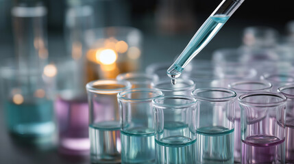 Scientist pipetting sample in test tubes at lab
