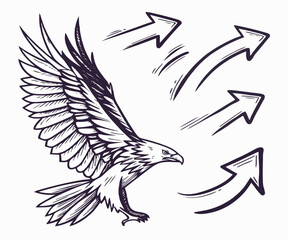 eagle tattoo vector illustration