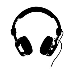 Stylized Black and White Image of Headphones for Music Listening Experience