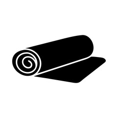 Minimalist representation of a rolled yoga mat for exercise and fitness