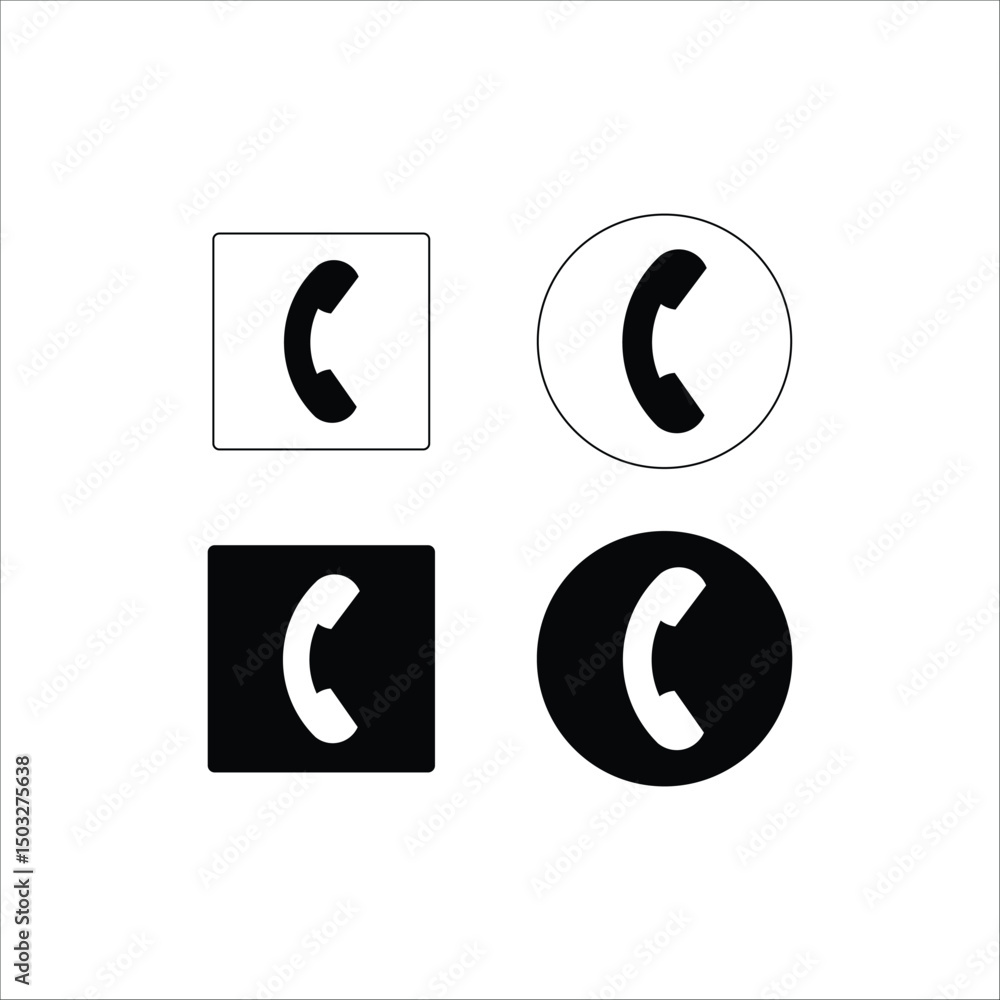 Poster minimalist phone icon – vector eps mobile communication symbol for apps and web design