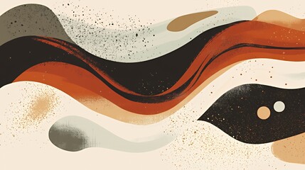 Abstract Wavy Forms in Earthy Tones