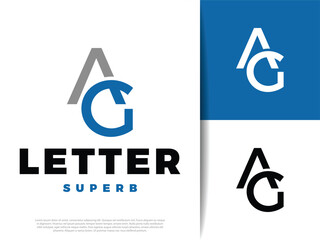 Initial Letter AG Icon Illustration Design
