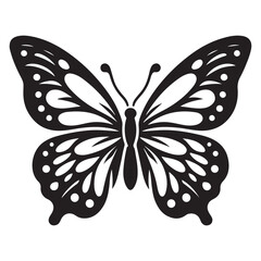 Celestial Black Butterfly with Stars Vector Art