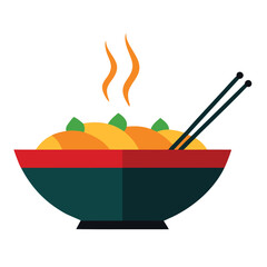 vector illustration of a bowl with chopsticks