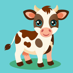 funny cow cartoon vector