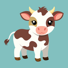 funny cow cartoon vector