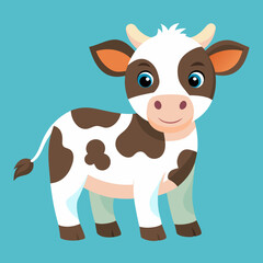 funny cow cartoon vector