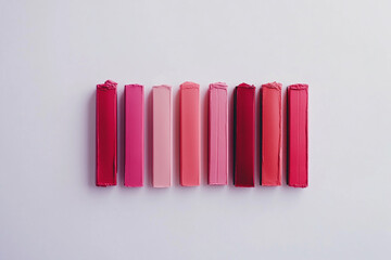 Lipstick shades in white background