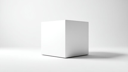 Blank white cube product display