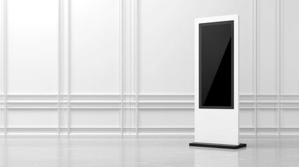 Modern interactive kiosk in a minimalist setting