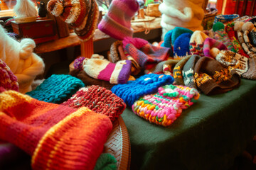 colorful tissues on a market stall