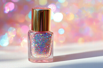 nail polish on pink background