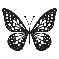 Celestial Black Butterfly with Stars Vector Art