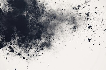 Fototapeta premium Abstract dark ink splatter on white