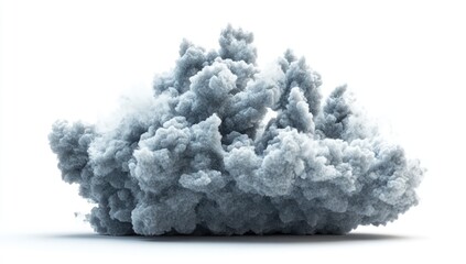 Dense grey cloud of smoke or vapor