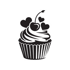 vector illustration of a cupcake