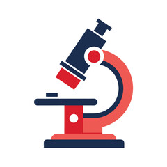 A simple vector illustration of a modern medical laboratory microscope on white background